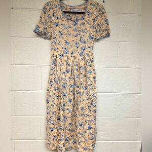 VTG Jessica Howard Yellow And Blue Floral Dress